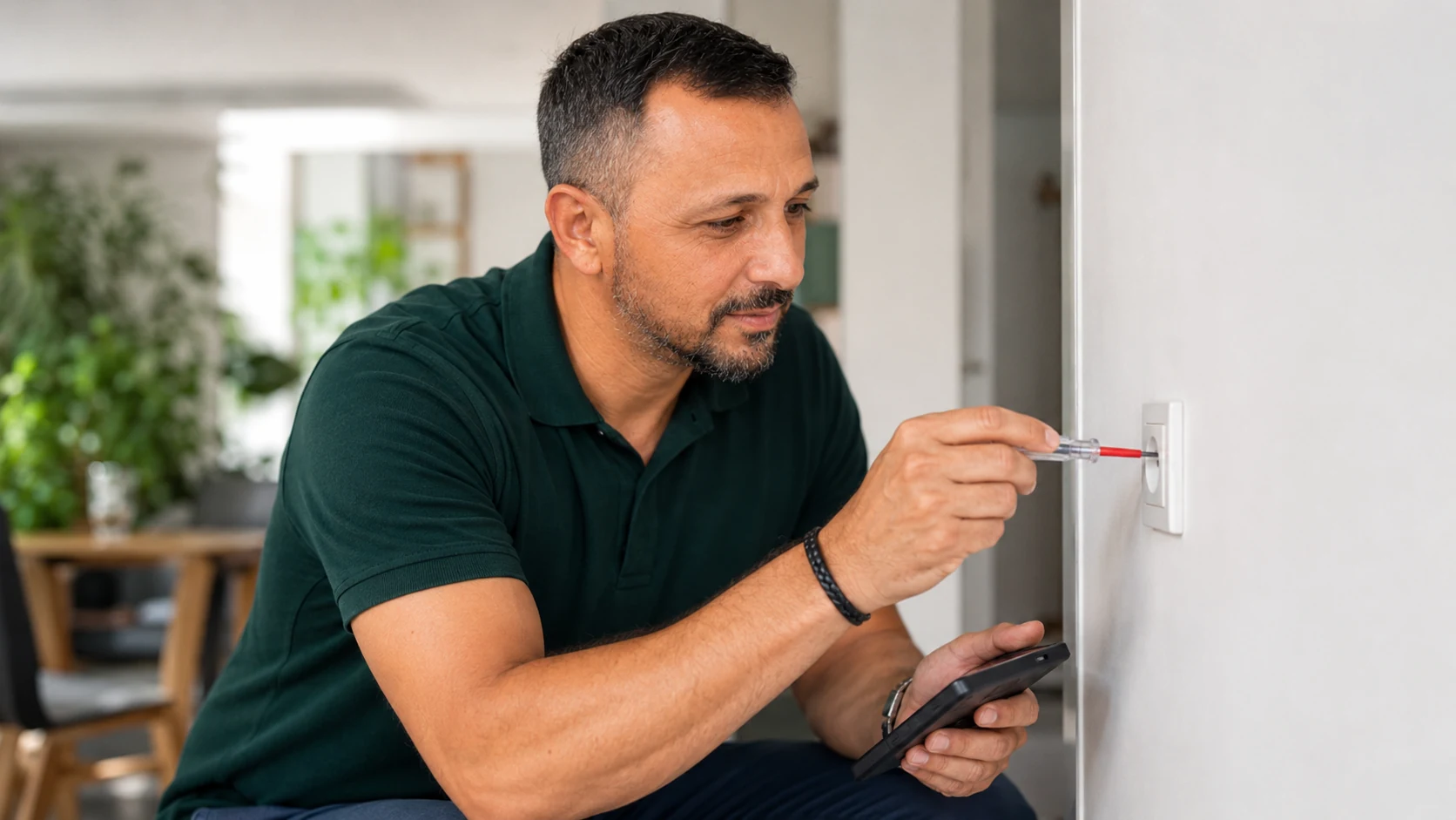 Contrôle d’un point électrique mural dans un logement