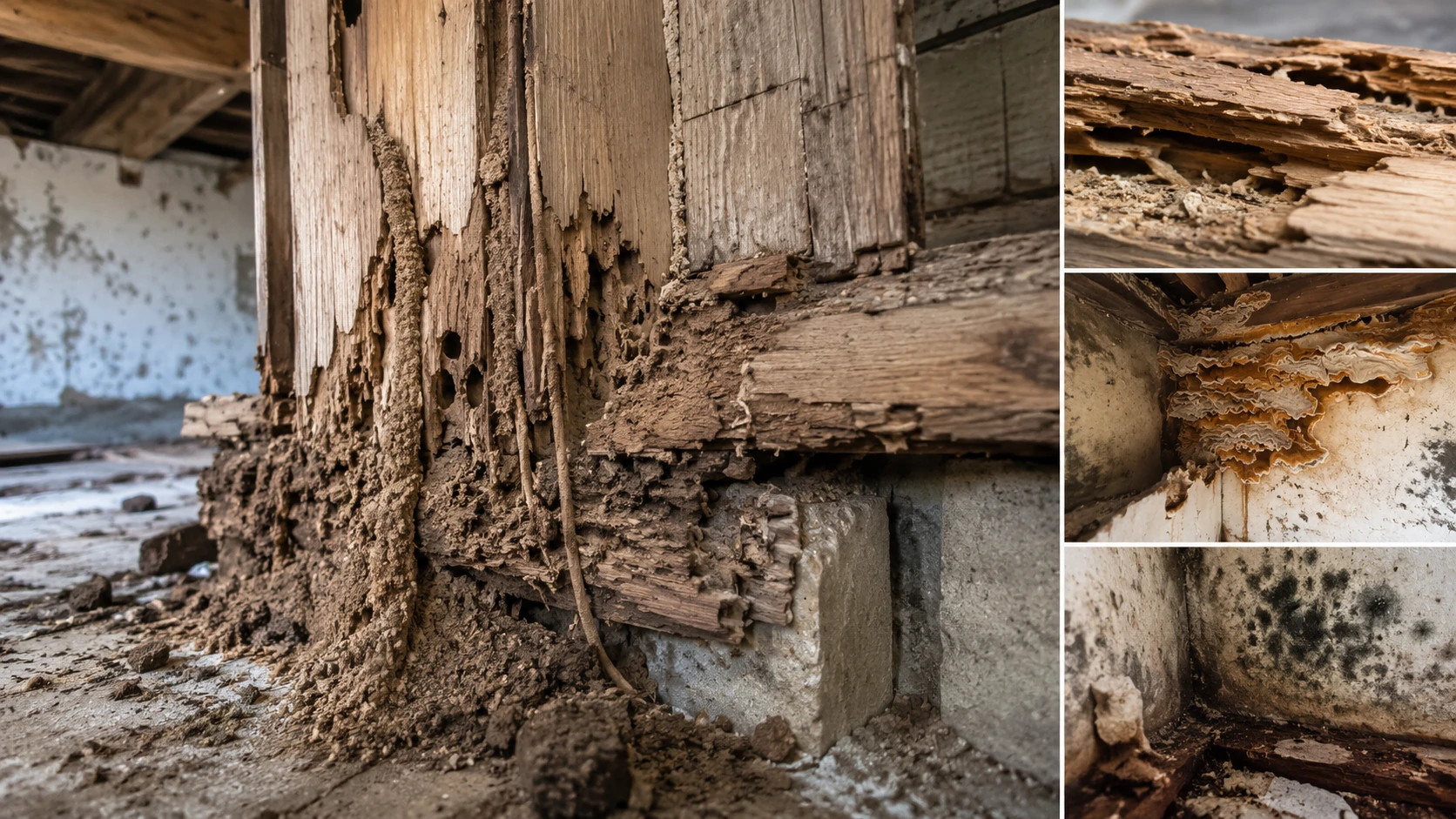 Indices de présence de termites et désordres du bois